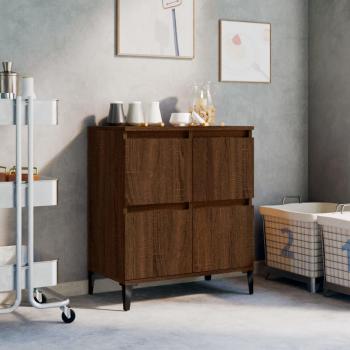 Aparador de madera contrachapada 60x35x70 cm marrón roble, mueble de almacenaje de salón con armarios y puertas, cajón de madera, buffet moderno, armario auxiliar y armario de almacenamiento