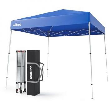 Carpa Plegable Azul Impermeable 2,5 x 2,5 x 2,7 m con Cierre Central para Jardín y Fiesta