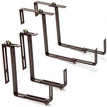 com-four® 4X Soporte de Maceteros para Parapetos y Barandas de Balcón - Soporte de Jardineras Universalmente Adecuado y Ajustable - Sin Perforar