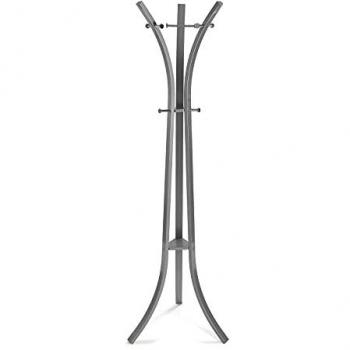 Perchero de Pie Versa Kiefer Minimalista con 6 Ganchos para Ropa o Bolsos, Medidas 175 x 58 x 58 cm, Metal Gris