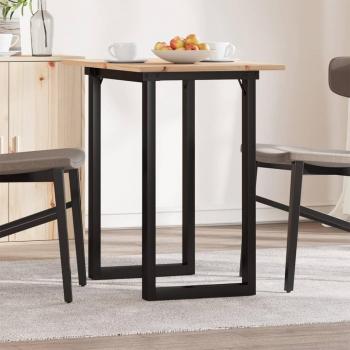Mesa de comedor O Frame de madera maciza de pino y hierro fundido 80x50x75 cm Marrón