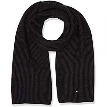 Tommy Hilfiger Pima Cotton Cashmere Scarf Bufanda, Negro