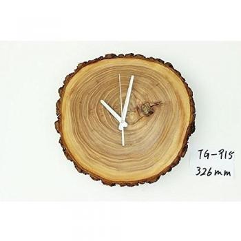 CC Relojes de pared decorativos de barrido tranquila pista tiempo reloj de madera, tamaño grande, 326mm