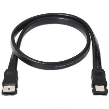 NANOCABLE 10.18.0401 - Cable SATA Datos Externo Dispositivos con conexión SATA, Negro, 0.5mts