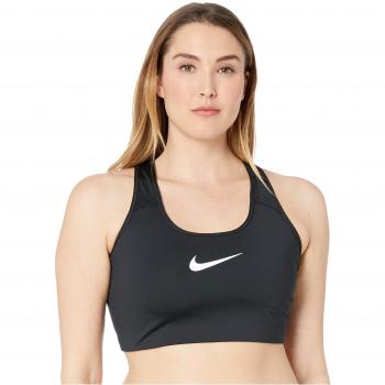 Nike Swoosh Plus Sports Bra, Mujer, Black/White, 1X