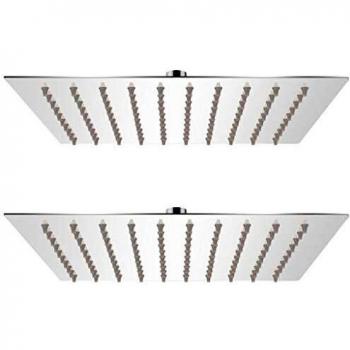 vidaXL 2X Cabezales Ducha Efecto Lluvia Acero Inoxidable 20x20cm Cuarto Baño