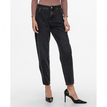 Only Onltroy High-Waisted Carrot Fit Women's Jeans in Black Denim, Size XS