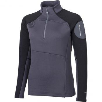 Camiseta de mujer Ternua Stokmera 1/2 Zip - Forro polar gris oscuro, talla L