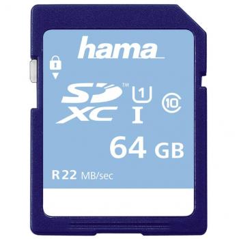 Tarjeta de Memoria SDHC HAMA 64 GB Clase 10 con Protección Mecánica y Campo de Etiquetado