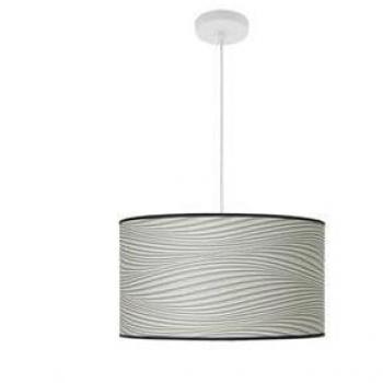Lámpara Colgante Moderna 2xE27 Blanca con Surco Gris, Dimensiones 40x40cm, con Difusor