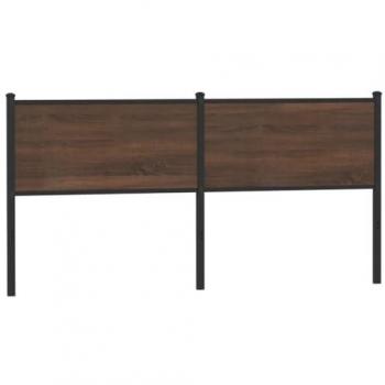 Cabecero de cama de madera de ingeniería y acero marrón roble 160 cm