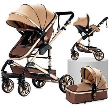 Sillas de Paseo 3 en 1 Cochecito de bebé Cochecito de bebé reclinable Cochecito de bebé plegable Cuna de bebé Cochecito de recién nacido