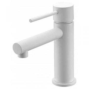 Grifo Monomando para Lavabo Mice Serie Milos Stick con Maneta Fina en Color Blanco Mate