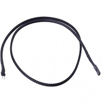 Phobya 2-Pin 60cm Extension Cable - Black, Sleeved Internal PC Connector