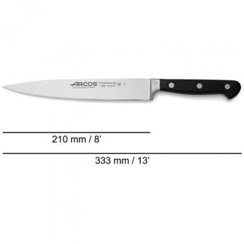 Cuchillo Fileteador Arcos Ópera 226000, Hoja de Acero Inoxidable Forjado NITRUM de 21 cm, Mango POM Color Negro