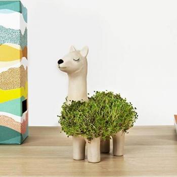 Gift Republic- Macetero con Forma de Llama, Color Blanco, Estándar