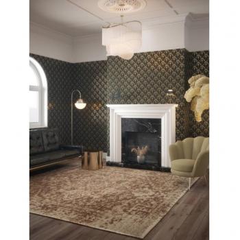 Papel pintado Palm Palace negro y dorado de DUTCH WALLCOVERINGS