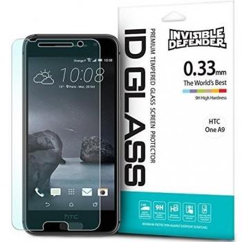 Protector de Pantalla HTC One A9, Invisible Defender Glass [MAX HD CLARIDAD] HTC One A9 vidrio protector de Pantalla Garantía de por vida Perfect Touch de precisión de alta definición