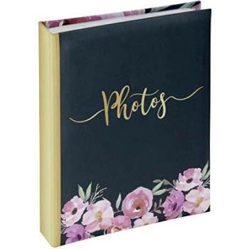 Hama Flower Photos - Álbum de Fotos en Blanco con Fundas, tamaño 13 x 16,5 cm, 40 páginas, para 40 Fotos de 10 x 15 cm, Color Azul, Rosa, Verde y Dorado