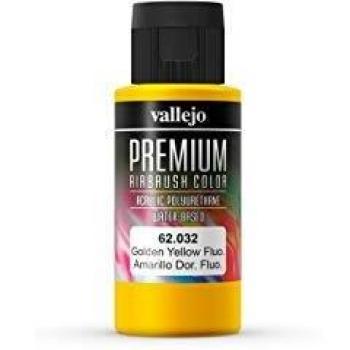 Pintura Acrílica para Aerógrafo Vallejo Premium Fluorescente Amarillo Dorado 60 ml