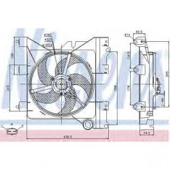 Ventilador de Radiador NISSENS 85316 para CITROËN Xsara Picasso, Hatchback y Berlingo / First I, refrigeración del motor, sin controlador incorporado