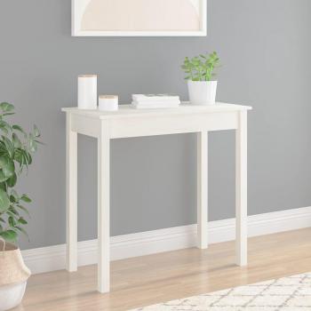 Consola blanca de madera maciza de pino 80x40x75 cm