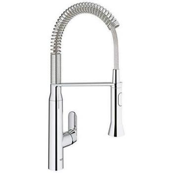 Grohe K7 - Grifo de cocina, caño medio alto, cabezal profesional, acabado Grohe StarLight