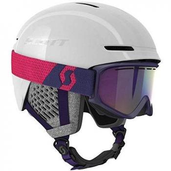 SCOTT Combo Fact - Casco de esquí con Gafas, Color White Peart/Deep Violet, tamaño Large