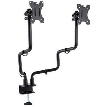 Allsop 32146 Metal Art Dual Monitor Arms Adjustable Tilt - Desk Clamp