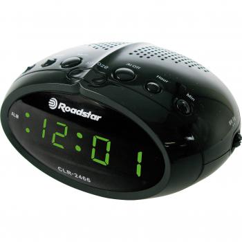 Roadstar CLR-2466 - Radio despertador con radio FM, color negro