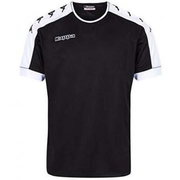 Kappa Tanis SS Camiseta Fútbol, Unisex, Negro, 6Y/8Y