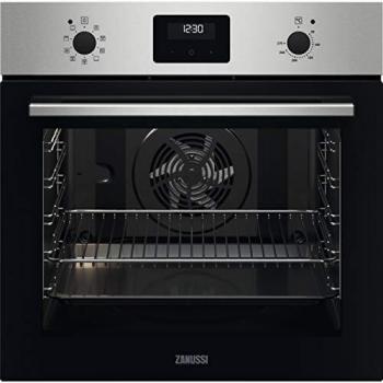 Zanussi ZOHEX3X1 Horno Multifunción con Limpieza AquaClean, 8 funciones con cavidad XXL, Reloj electrónico + Mandos escamoteables, Antihuellas, Inox, Clase A+, 72 Litros