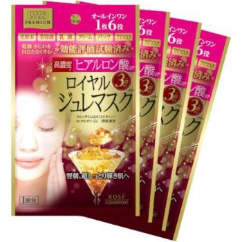 Kose Clear Turn Premium Royal Jelly Hyaluronic Acid Mask - 4 Sheets