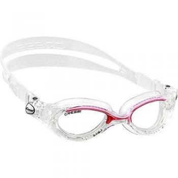 Cressi Flash Swim Goggles Gafas de Natación Premium para Adultos 100% Anti UV, Transparente/Rosa, Talla Única