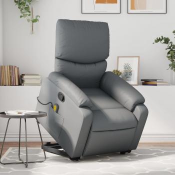 Sillón reclinable de masaje de pie en cuero artificial negro, crema y marrón vidaXL