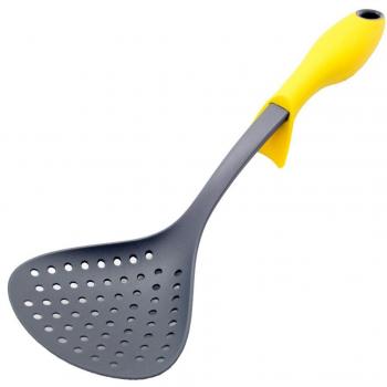 Silicone Gold SG3129 Espumadera de Cocina, Acero Inoxidable, Amarillo, 32x10x7 cm