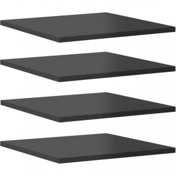 High Gloss Grey Bookshelf Boards 4 pcs 40x40x1.5 cm Engineered Wood