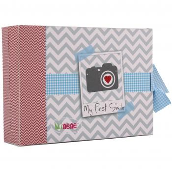 Minene Marco - Caja de regalo, incluye body con aplique, pantalón y gorrito, color gris