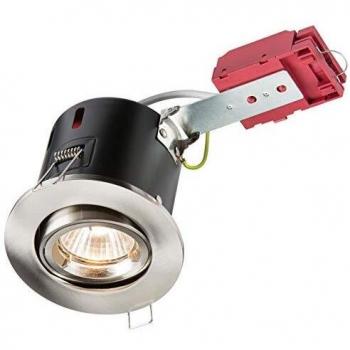 Foco Empotrable Inclinable Cromado Cepillado 230V 50W GU10 IC con Clasificación de Incendio