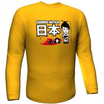 GamersWear Gaming Nation - Camiseta de manga larga, color amarillo