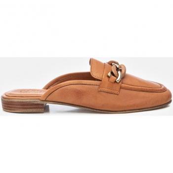 Mules de mujer de piel con suela de goma