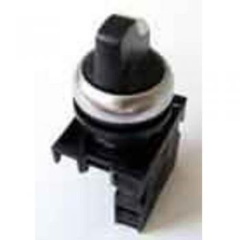 Eaton M22-WRK3/K20 Selector Switch with Thumb-grip, 2NO/0NC, Black Toggle Front Ring (PVC), 3 Positions, Front Mount