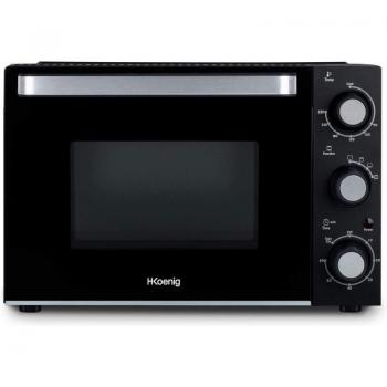 H.Koenig FO20 Mini Horno Eléctrico de Sobremesa 20L 1400W Negro con 4 Modos de Cocción Acero Inoxidable