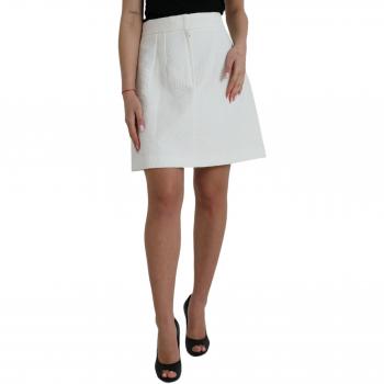 Dolce & Gabbana Floral High Waist Brocade Mini Skirt - IT46|XL, Short Skirts, female, White, Size: L