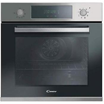Candy Pop Evo FCP625XL/E, Horno Multifunción, 70L, Ventilador de Enfriamiento, Limpieza Aqualítica, 8 Funciones, Display táctil y Mandos, Puerta Doble Cristal Desmontable, Clase A+, Inox y Negro
