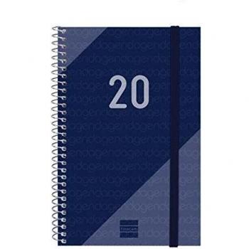 Finocam - Agenda 2020 semana vista apaisada Espiral Year Azul catalán