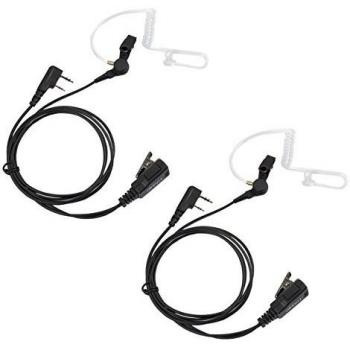 COODIO 2 x Auriculares 2 Pin Micro-Auricular Micrófono [Tubo Acústico] Microfono Seguridad y Bodyguard Compatible con Kenwood Transceptor