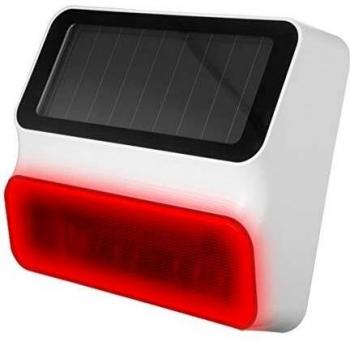 Nivian–Sirena inalámbrica con alimentación solar compatible con alarma Nivian–Apta exterior– Alerta lumínica y sonora de 100dB–Incluye batería de respaldo-Fácil instalación sin necesidad de cables
