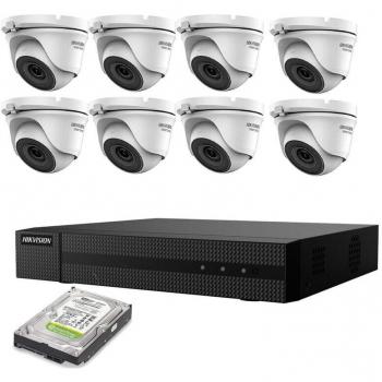 Kit de 8 cámaras domo AHD Hikvision 5 MPX 4K HD con almacenamiento en la nube de 2TB