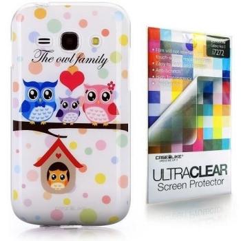 CaseiLike ® arte de buho 3336, Shell piel Gel Snap-on caso volver cubrir para Samsung Galaxy Ace 3 i7272 con Protector de pantalla